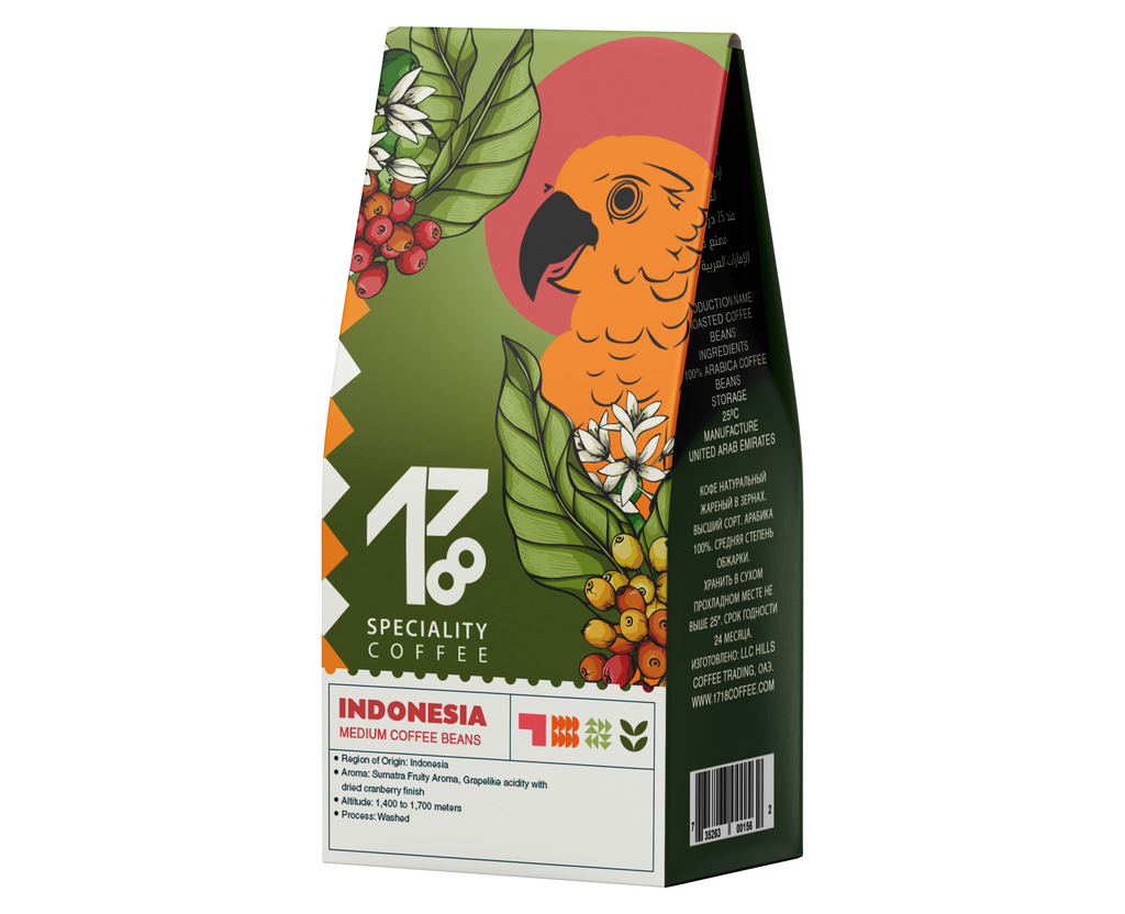 Indonesian Sumatra Kerinci washed coffee bag — 1718 Coffee Dubai