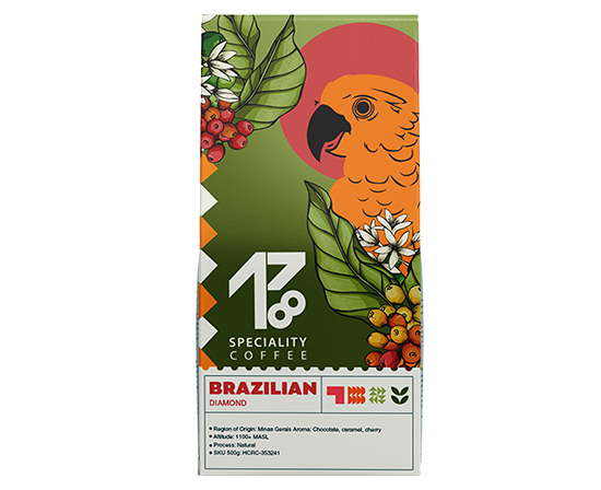 Brazil specialty coffee beans full bag view — 1718 Coffee Dubai