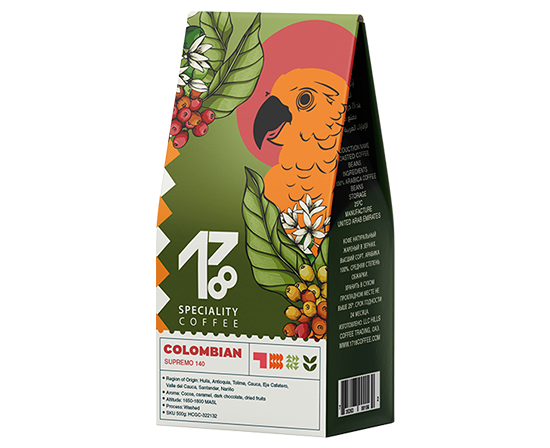 Colombia Pink Bourbon specialty coffee bag — 1718 Coffee Dubai