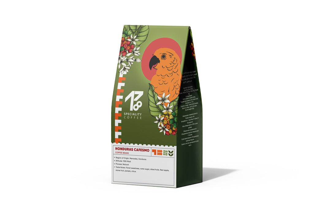 Honduras Cafesmo specialty coffee bag side — 1718 Coffee Dubai