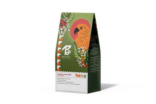 Colombia Java El Eden coffee bag side — 1718 Coffee Dubai